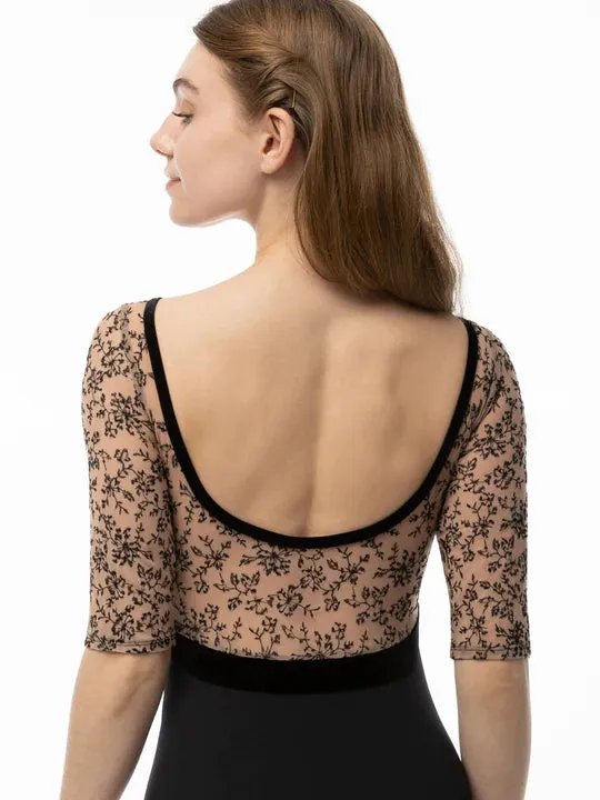 Adult Darling Bateau Neck 3/4 Sleeve Leotard