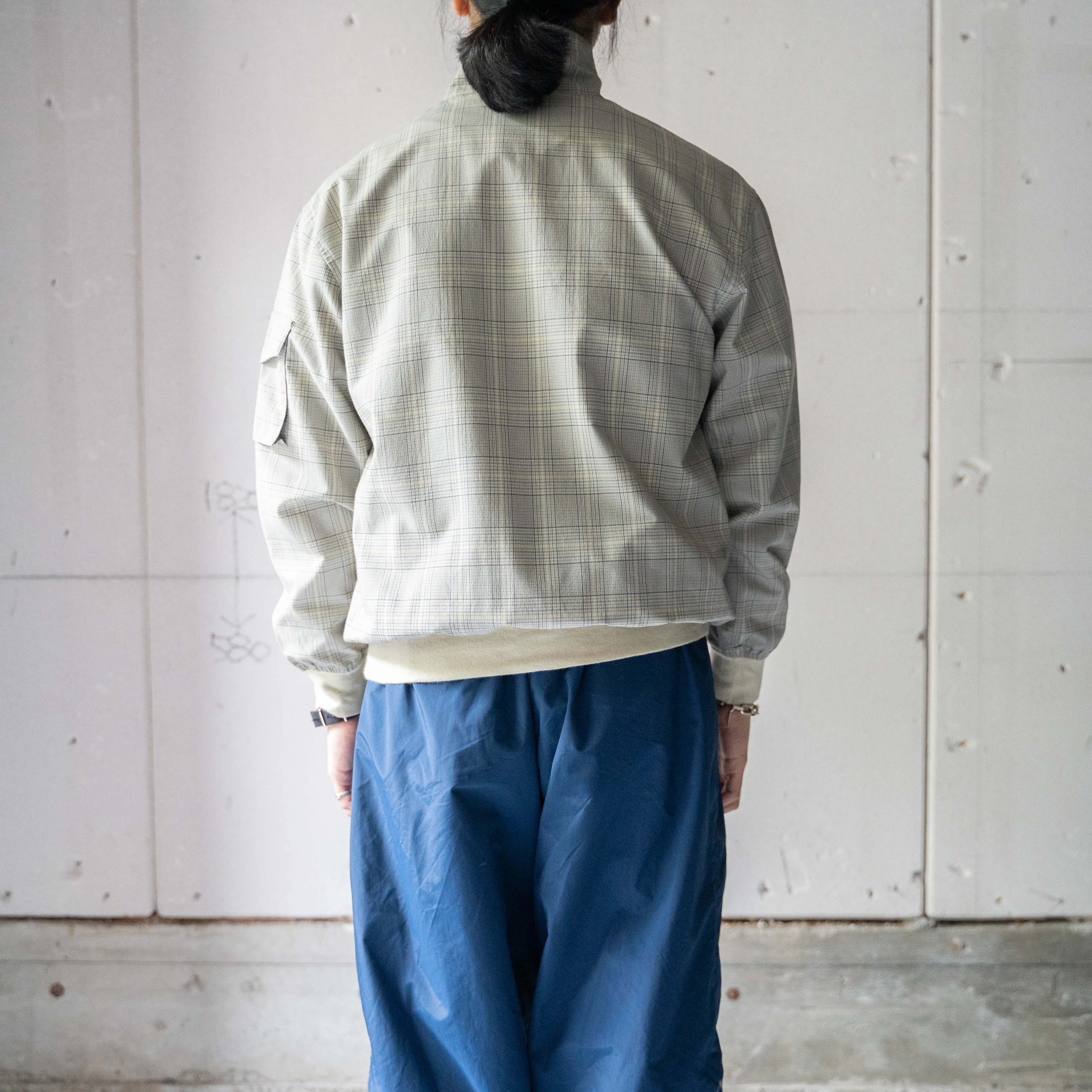 around 1990s checked half zip smock