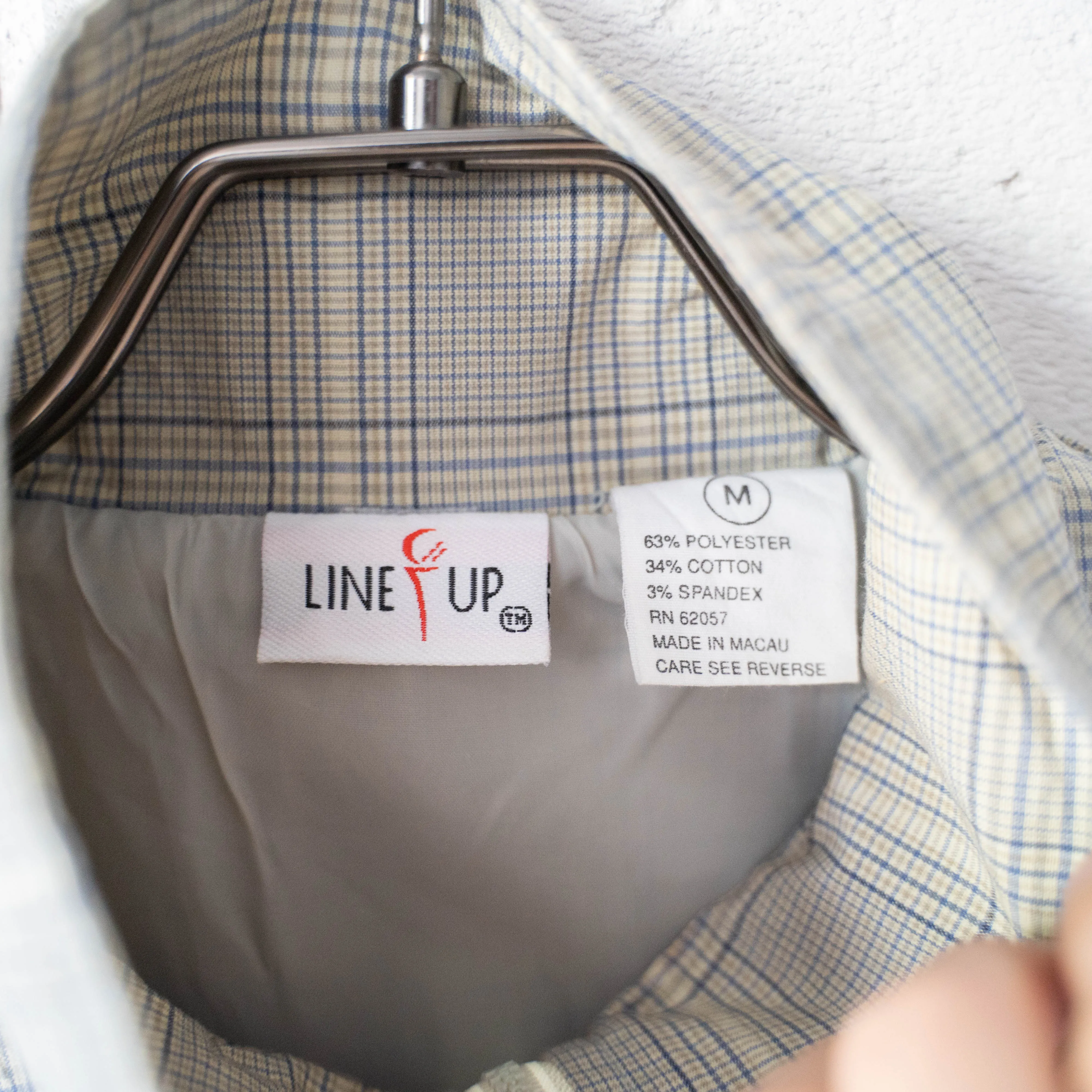 around 1990s checked half zip smock