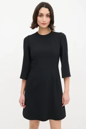 Black Three Quarter Sleeve Sheath Dress