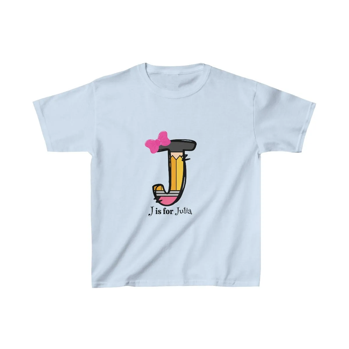 BTS| Personalized First Day of School T-Shirt - Custom Pencil Initial Design