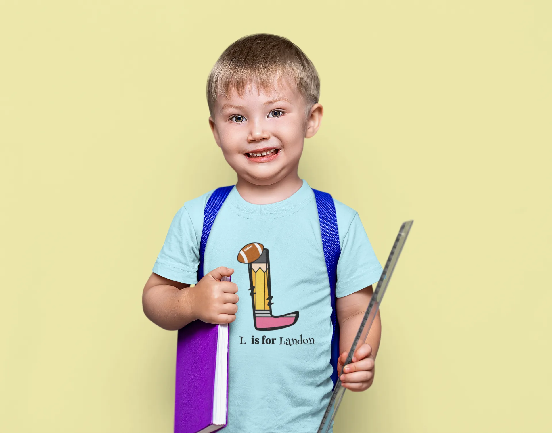 BTS| Personalized First Day of School T-Shirt - Custom Pencil Initial Design