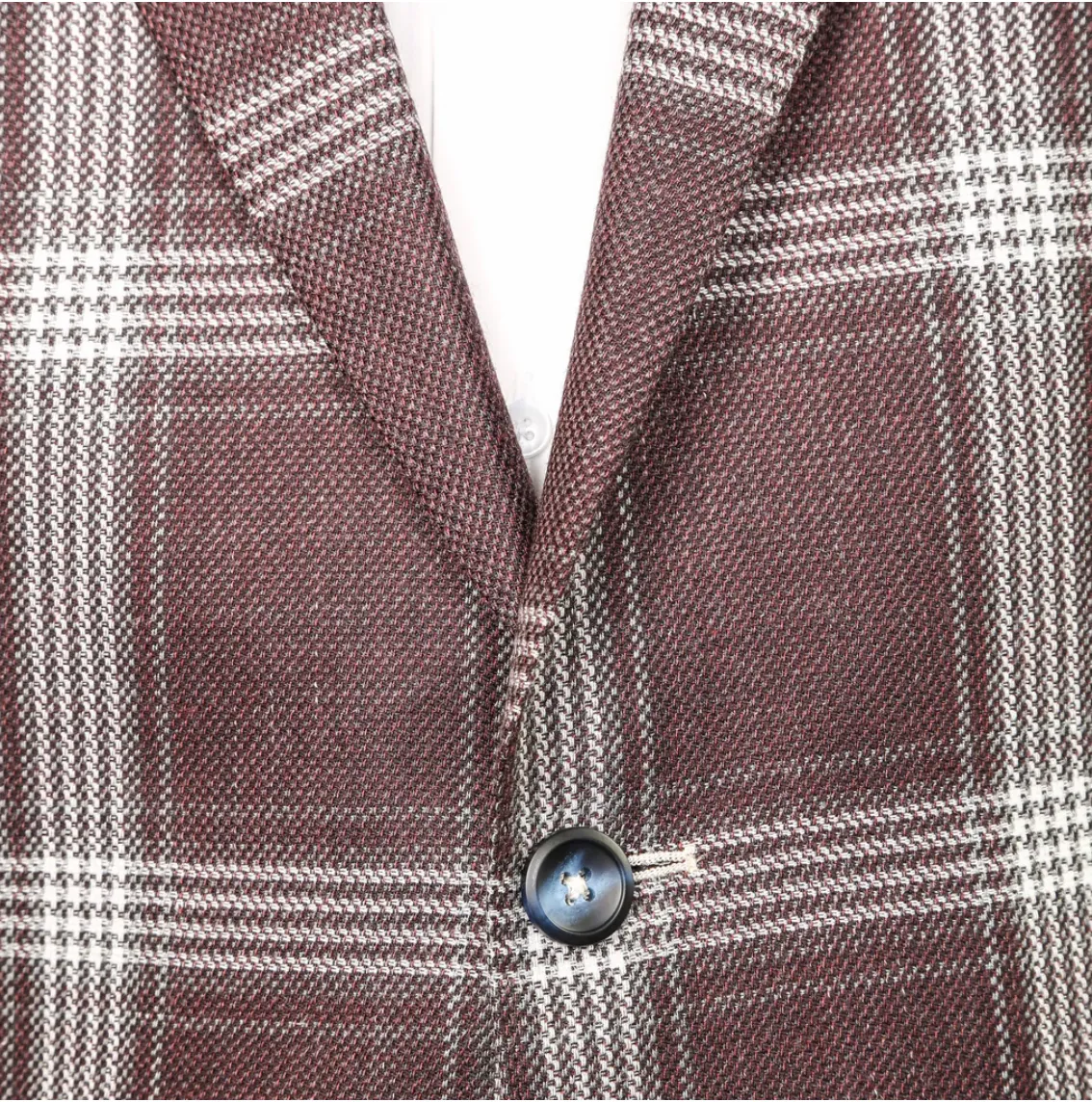 Burgundy Plaid Sports Jacket