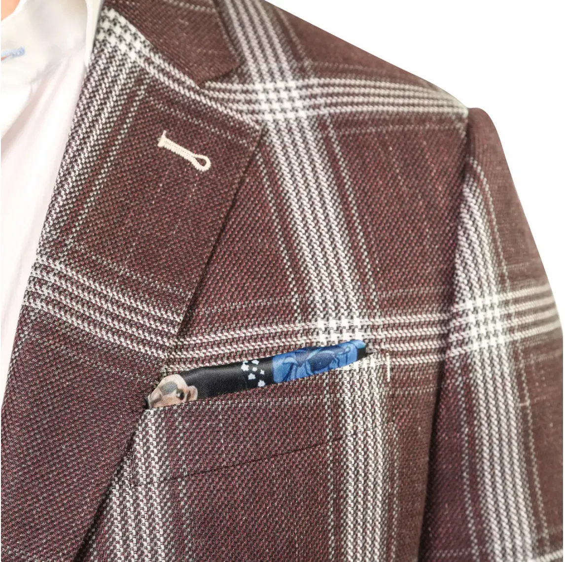Burgundy Plaid Sports Jacket