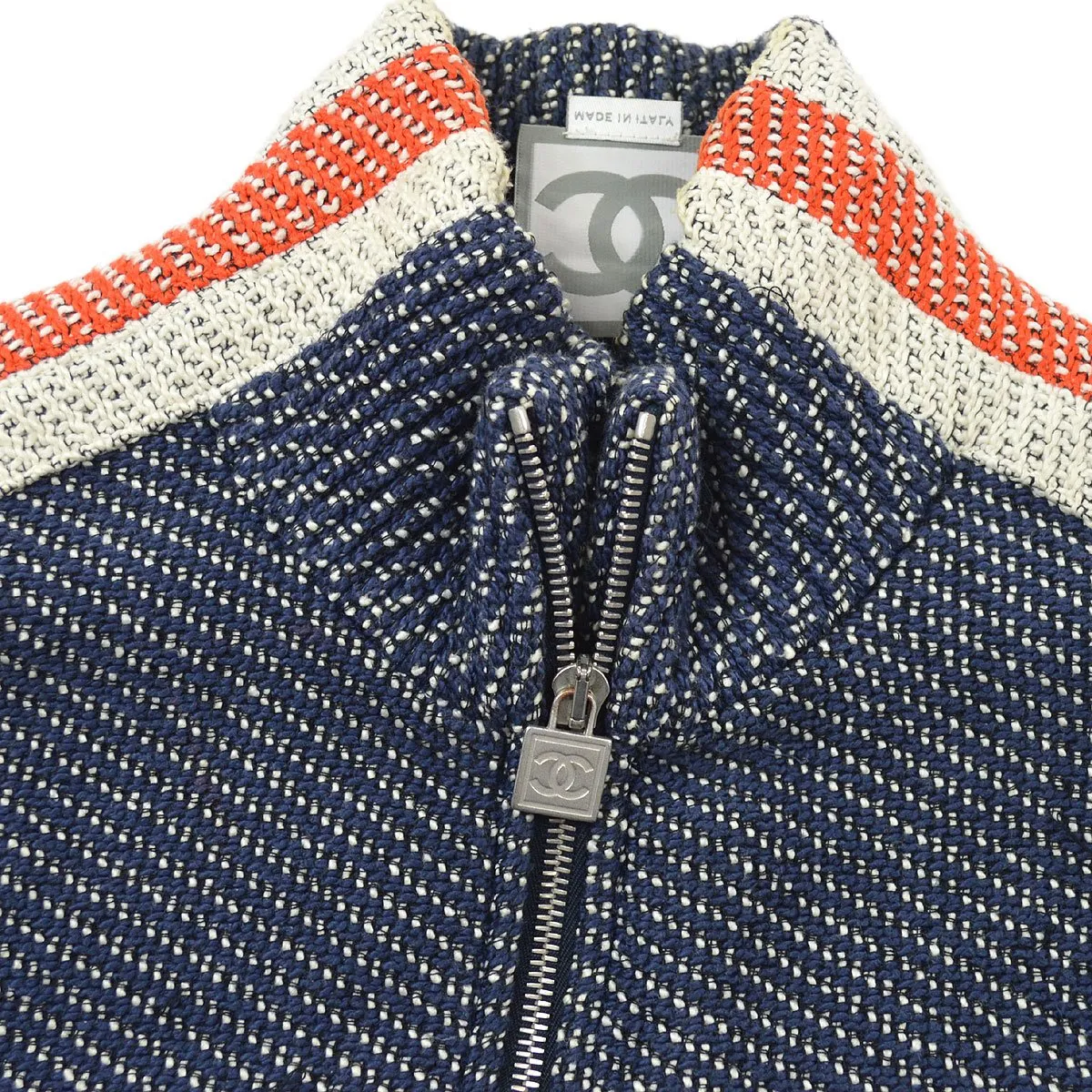 CHANEL 2002 Sports knitted zipped jacket #44