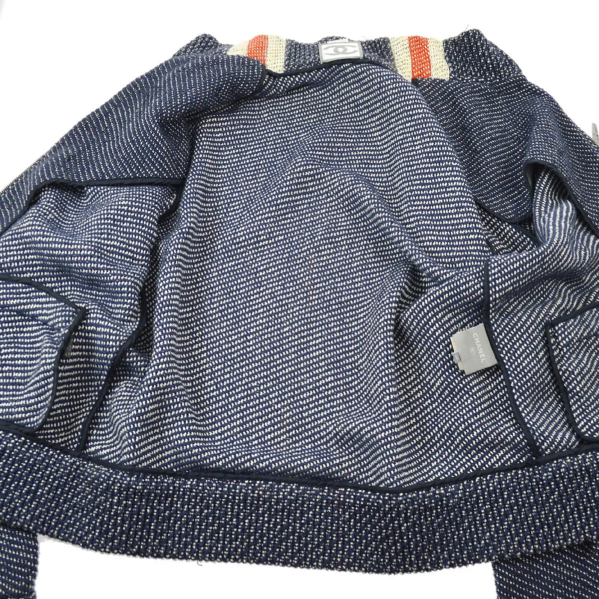CHANEL 2002 Sports knitted zipped jacket #44