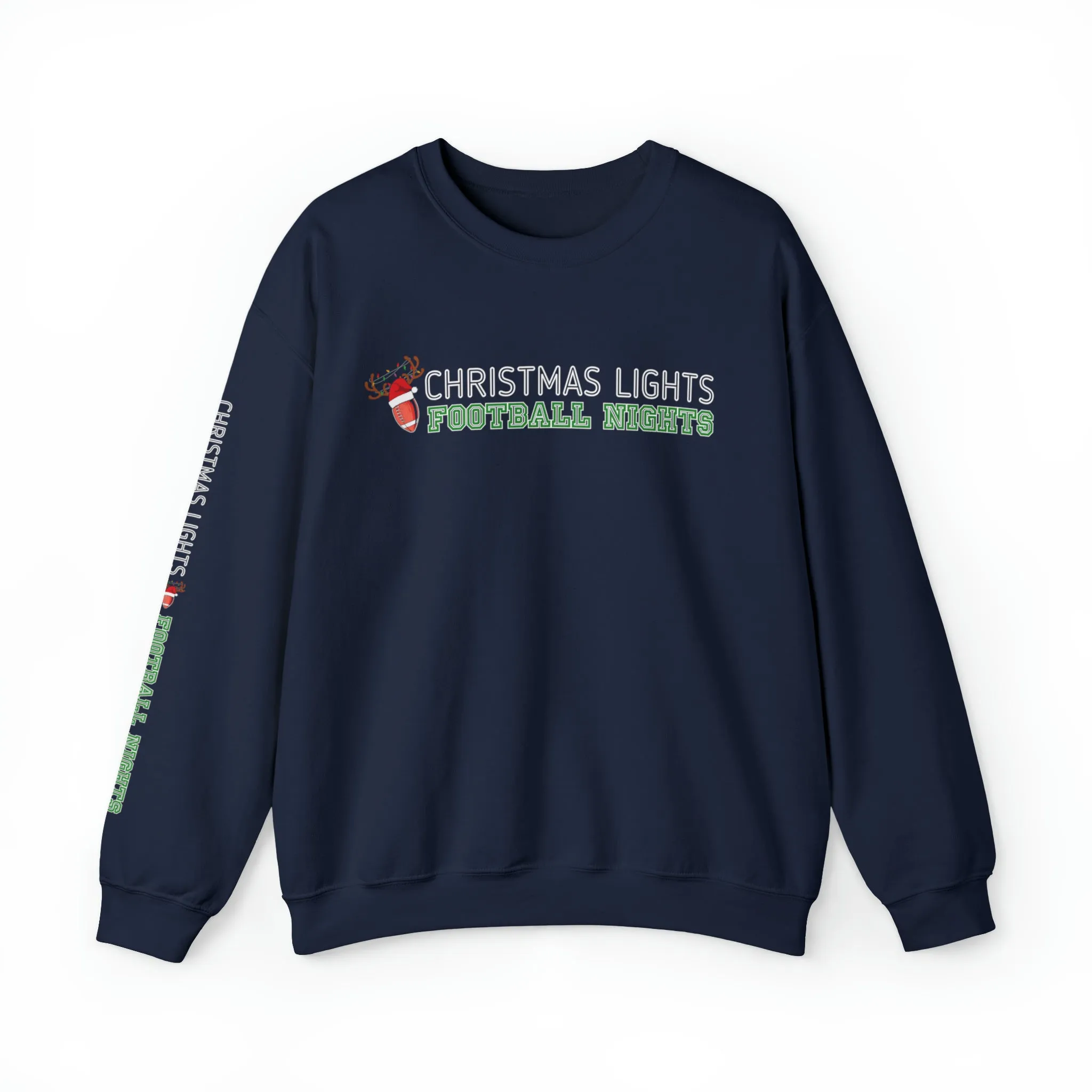 Christmas Lights Football Nights: Men's Sweatshirt with Sleeve Detail