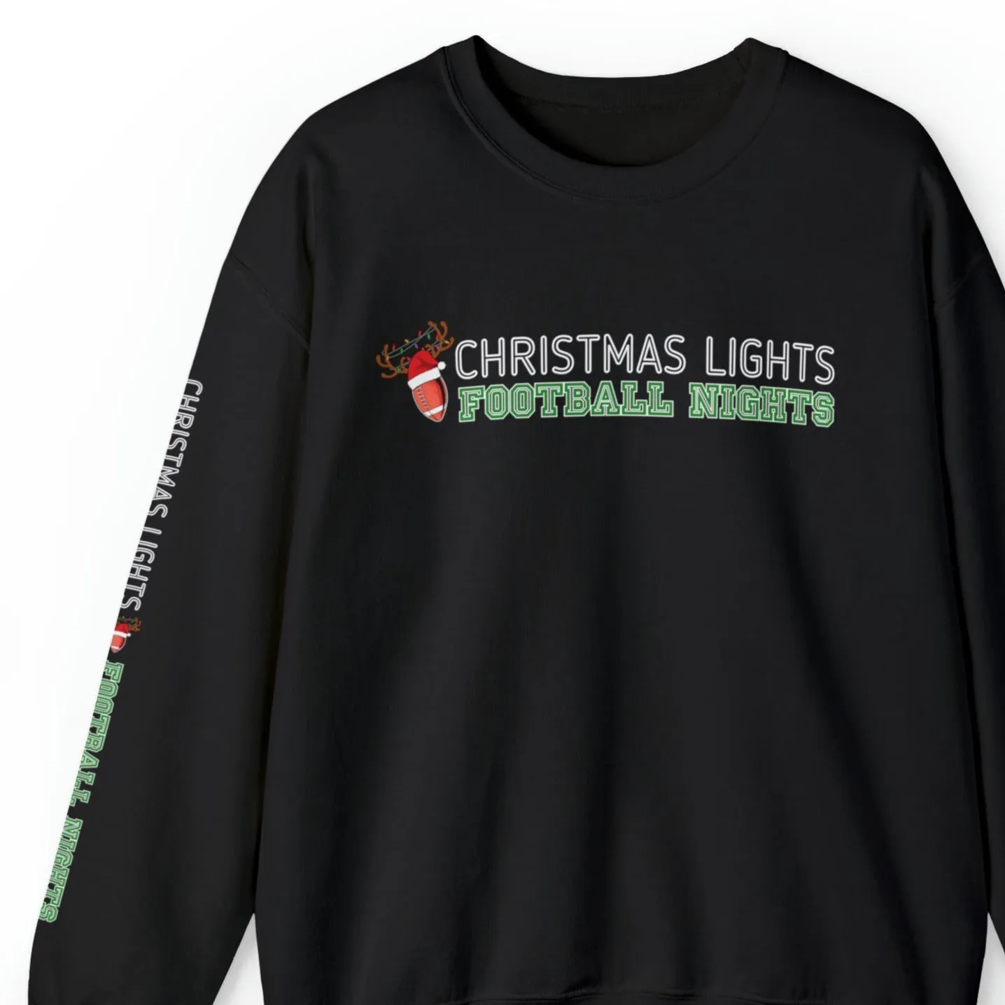 Christmas Lights Football Nights: Men's Sweatshirt with Sleeve Detail
