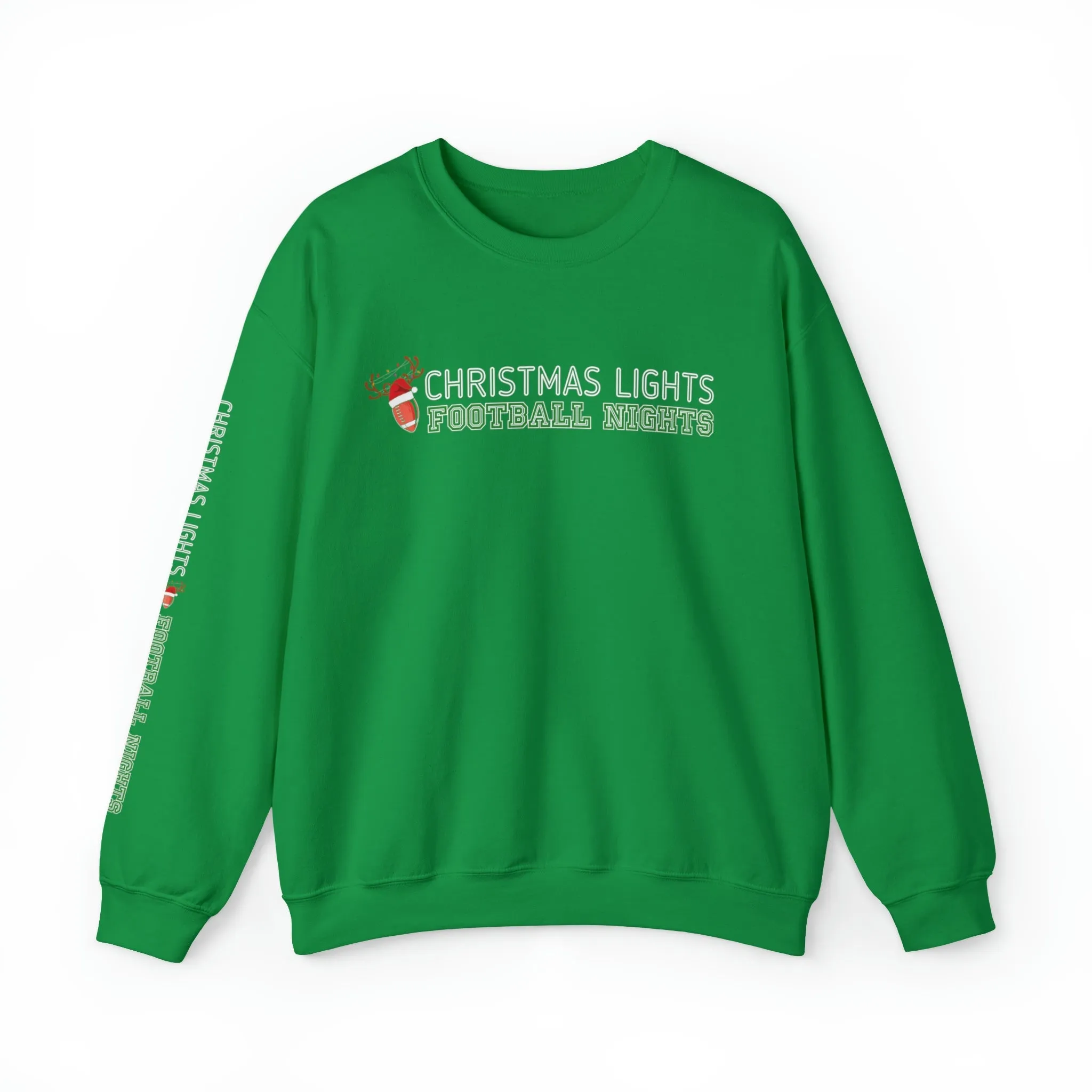 Christmas Lights Football Nights: Men's Sweatshirt with Sleeve Detail