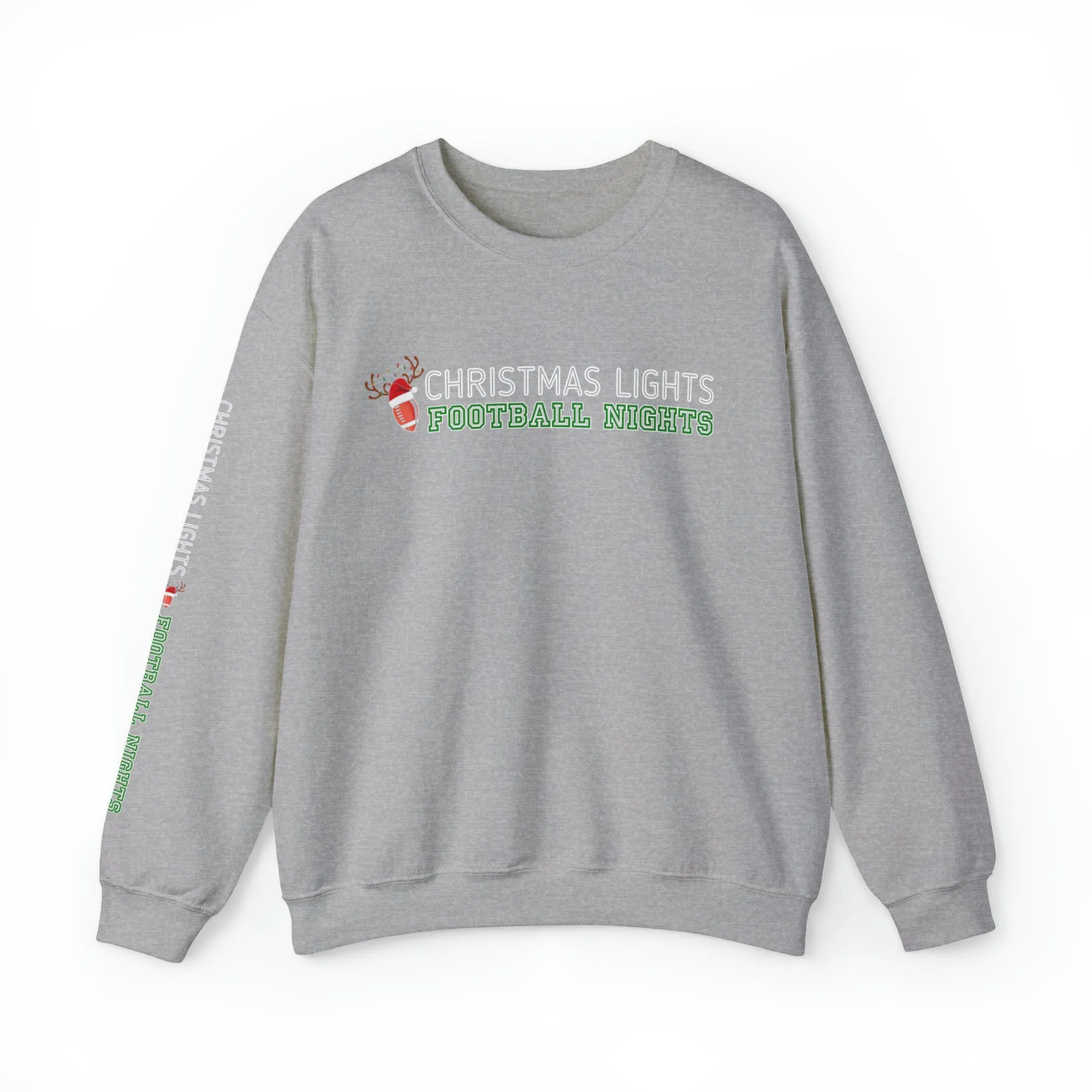 Christmas Lights Football Nights: Men's Sweatshirt with Sleeve Detail