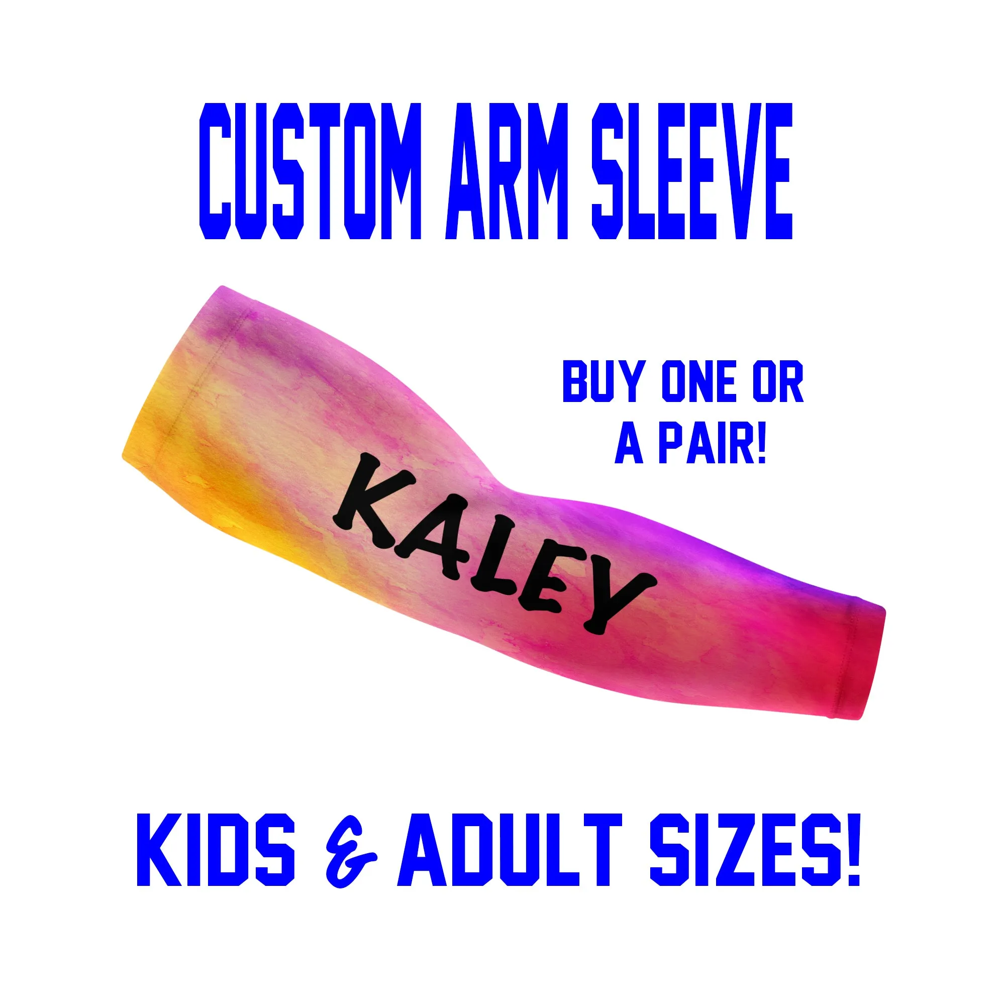 Custom Arm Sleeves - Watercolors - Single or Pair - Choose Your Background