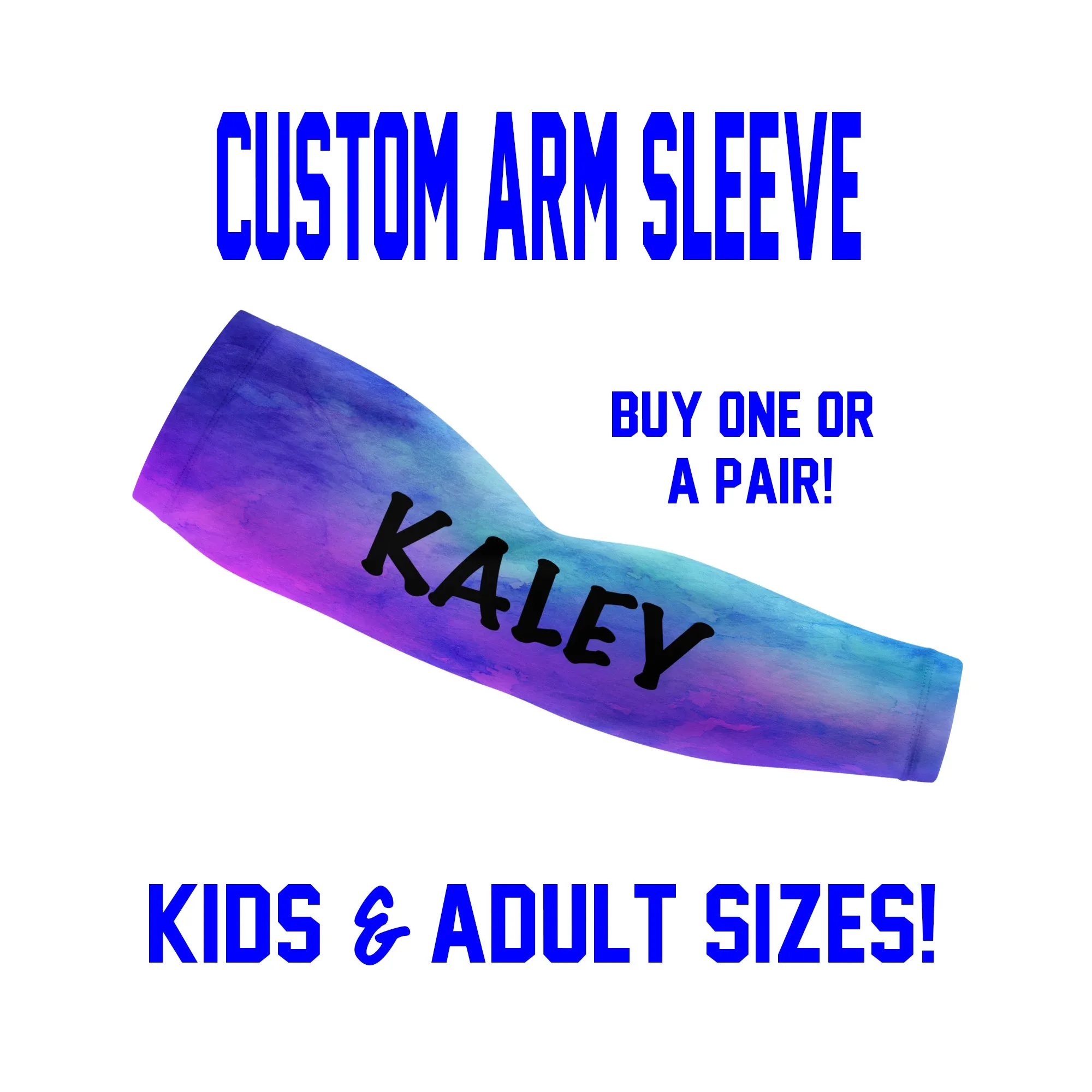 Custom Arm Sleeves - Watercolors - Single or Pair - Choose Your Background