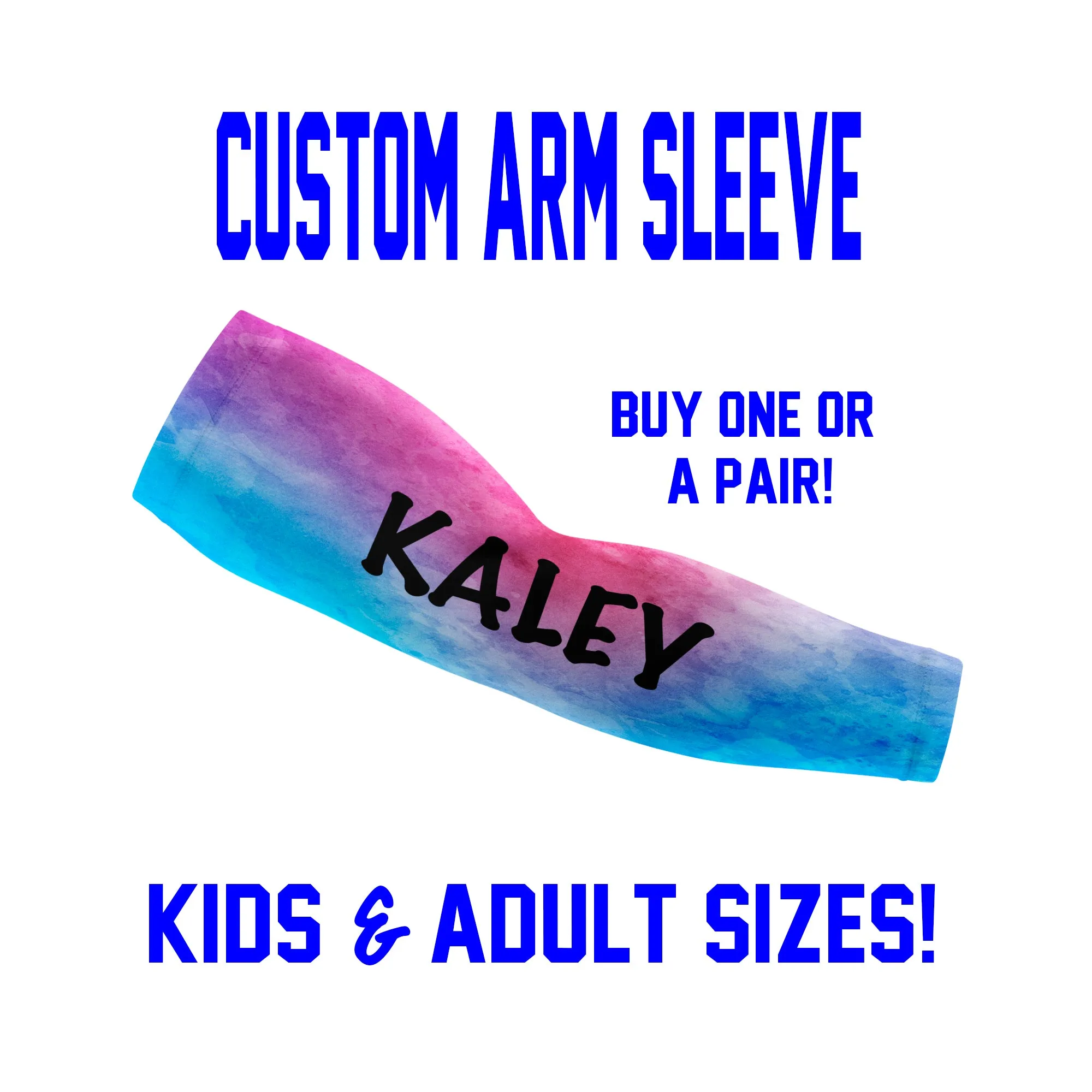 Custom Arm Sleeves - Watercolors - Single or Pair - Choose Your Background