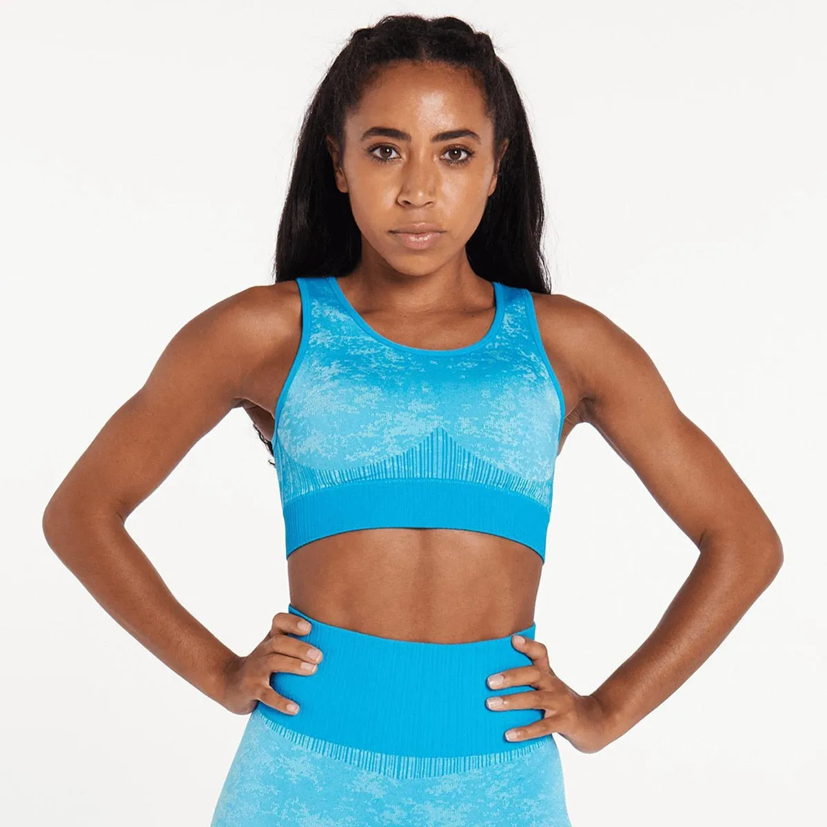 Explosive Three Piece Sports Suit Seamless Quick Dry Bra Long Sleeves Coat Breathable Track Pants Striped Print Gym Set