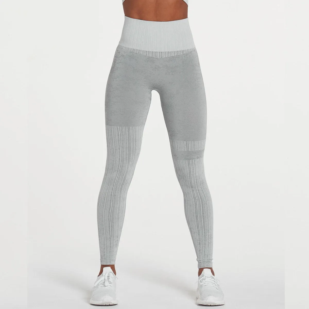 Explosive Three Piece Sports Suit Seamless Quick Dry Bra Long Sleeves Coat Breathable Track Pants Striped Print Gym Set