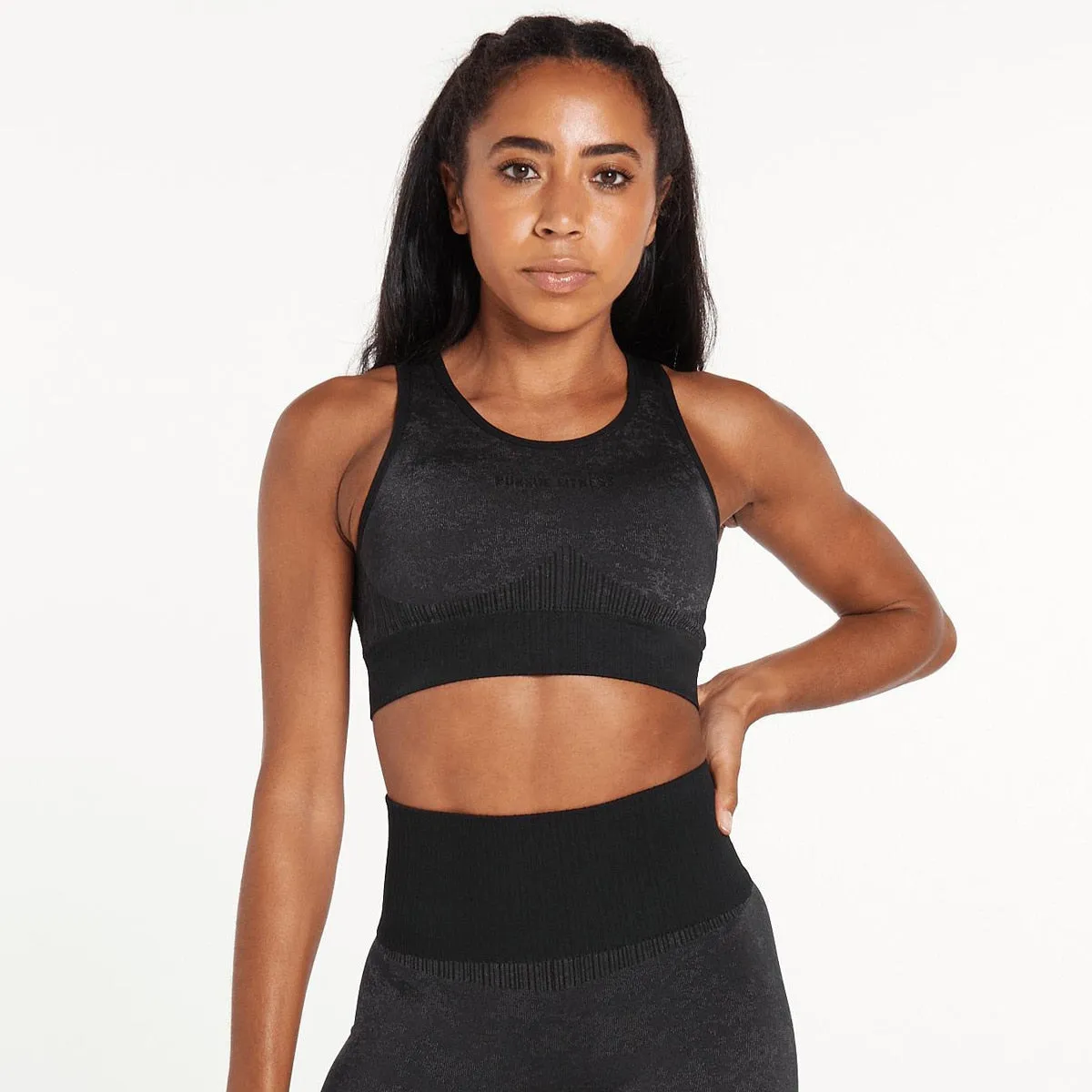 Explosive Three Piece Sports Suit Seamless Quick Dry Bra Long Sleeves Coat Breathable Track Pants Striped Print Gym Set