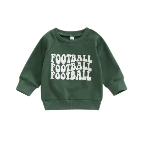 Green Long-Sleeved Sweatshirt "Football"