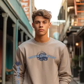 Hustle and Heart Football Men's Sweatshirt: Athletic Sleeve Design