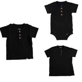 Littlest Prince Black Military Shoulder Shirt