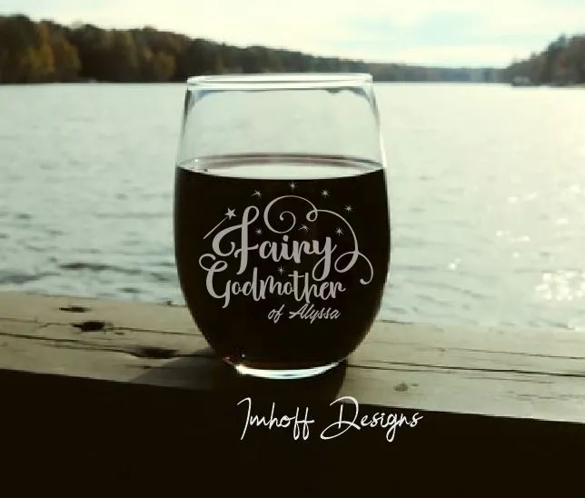 Personalized Fairy Godmother Gift | Wine Glass