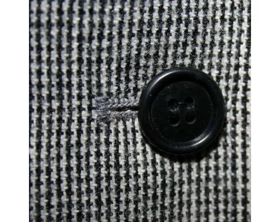 Size 6 Tweed Suit - 1970s Black & White Jacket and Skirt with Equestrian Styling - Classic Evan-Picone - Sophisticated - Bust 34 - 38702