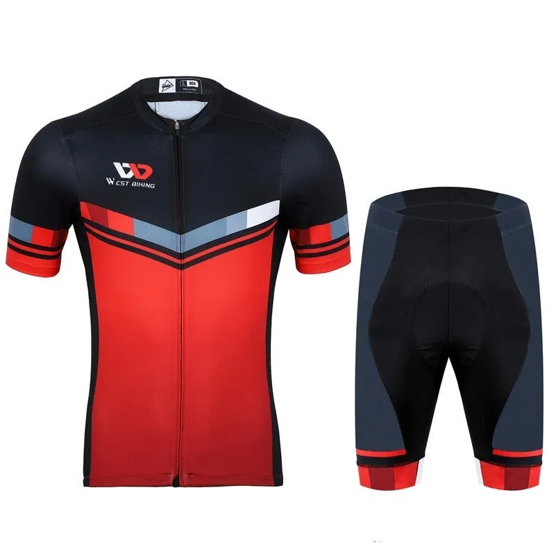 Summer Sports Cycling Jerseys Set Breathable Quick Dry MTB Bicycle Clothes Gel Pad Cycling Sets Short Sleeve Suit