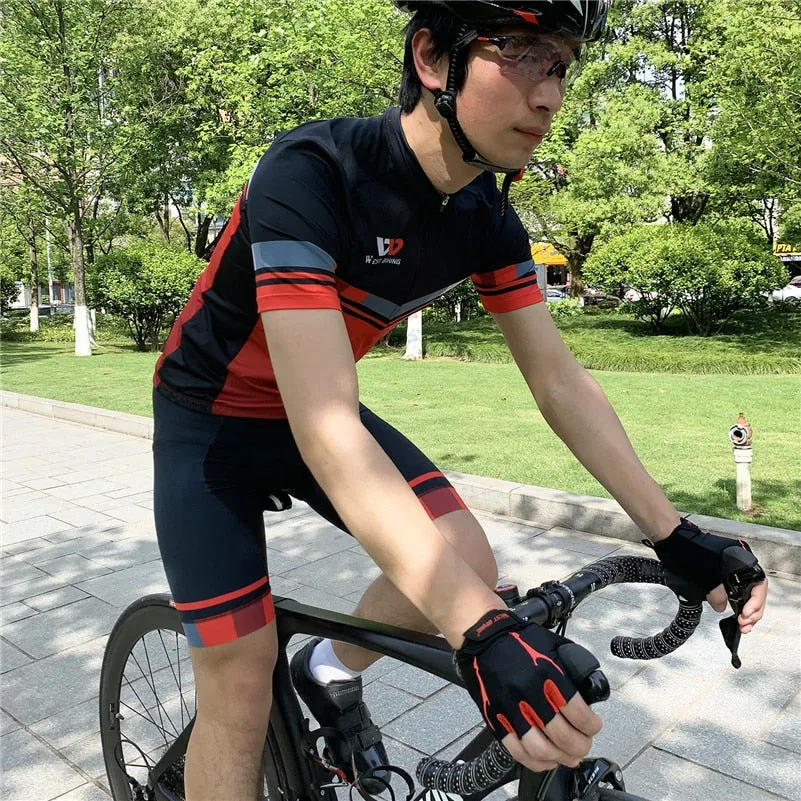 Summer Sports Cycling Jerseys Set Breathable Quick Dry MTB Bicycle Clothes Gel Pad Cycling Sets Short Sleeve Suit