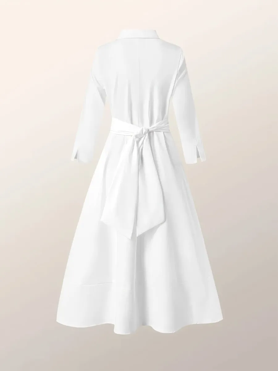 Three quarter sleeve commuting dress