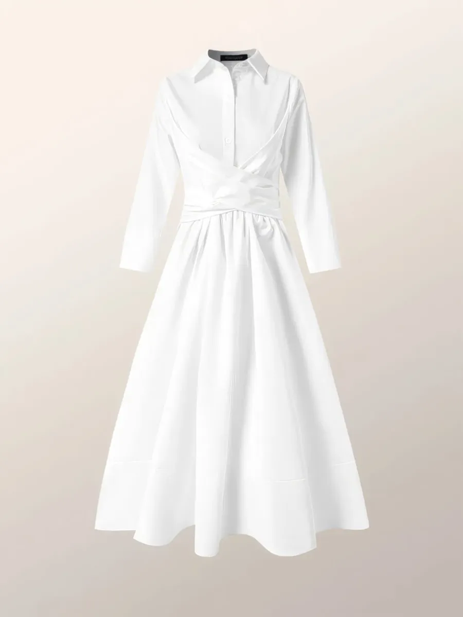 Three quarter sleeve commuting dress