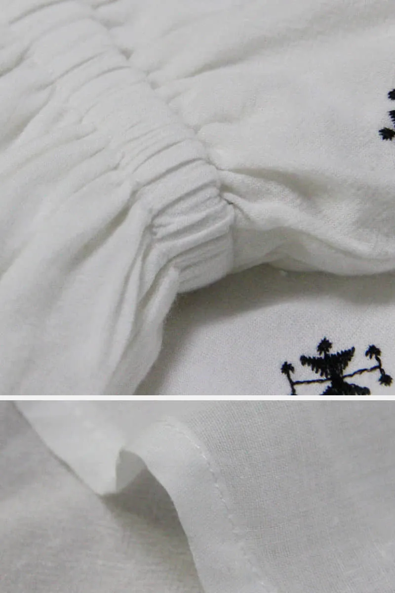 Vintage embroidered three-quarter sleeve dress