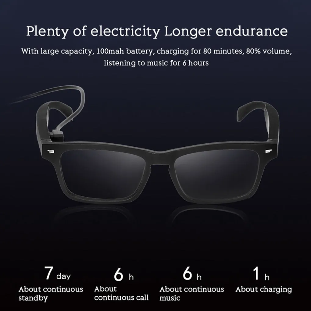Wireless Bone Conduction Sports Glasses with Bluetooth for Phone