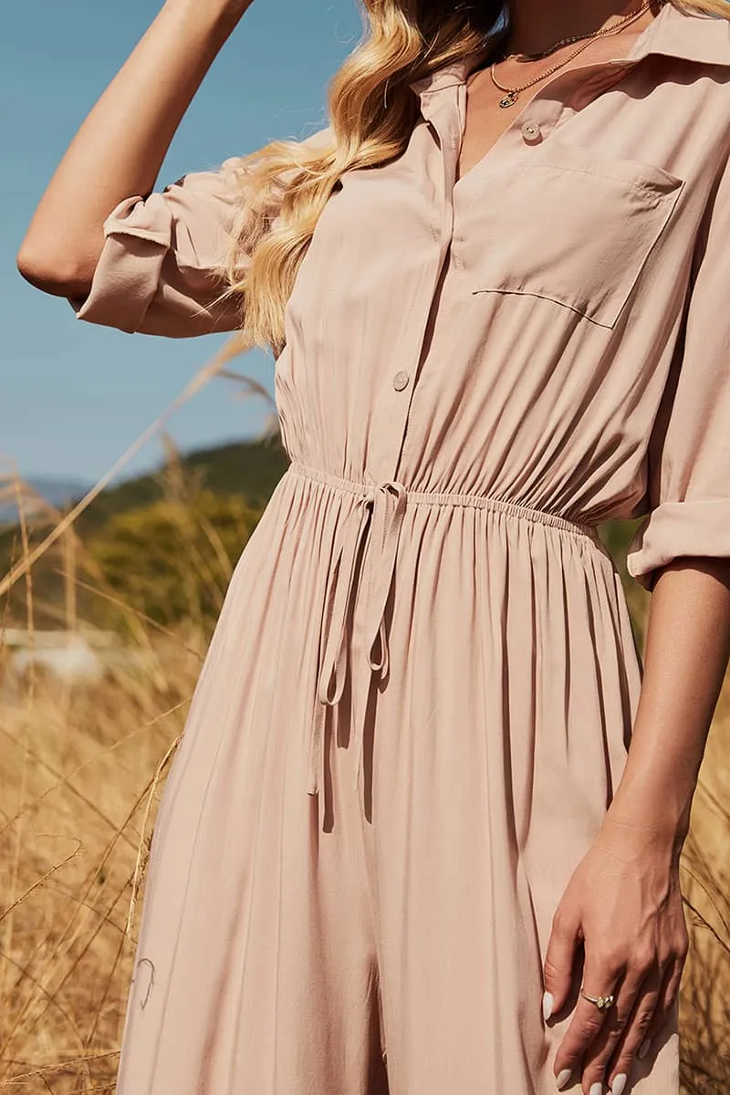 Women's three-quarter sleeve wide-leg jumpsuit